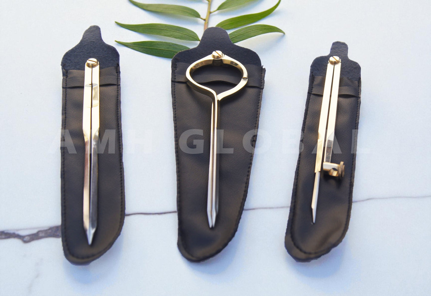 Brass Nautical Chart Divider - 8 Inch, Marine Navigation Tool - Stainless Steel Tips