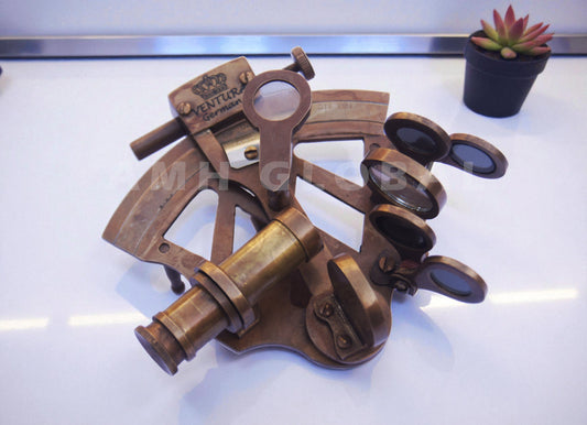 Brass Nautical Sextant 3” • Vintage Antique Finish • Sailor & Maritime Decor