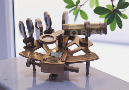 Brass Nautical Sextant 3” • Vintage Antique Finish • Sailor & Maritime Decor