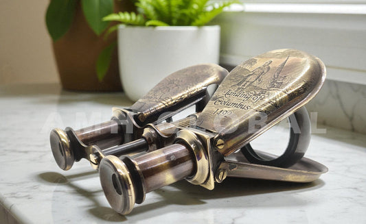 Vintage Maritime Brass Binoculars Decorative Nautical Spyglass Collector Gift