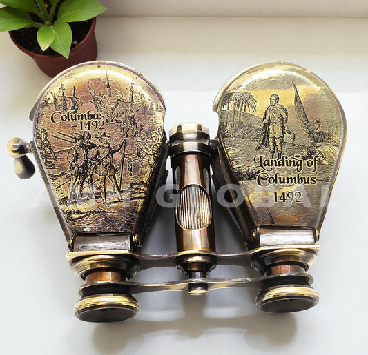 Vintage Maritime Brass Binoculars Decorative Nautical Spyglass Collector Gift
