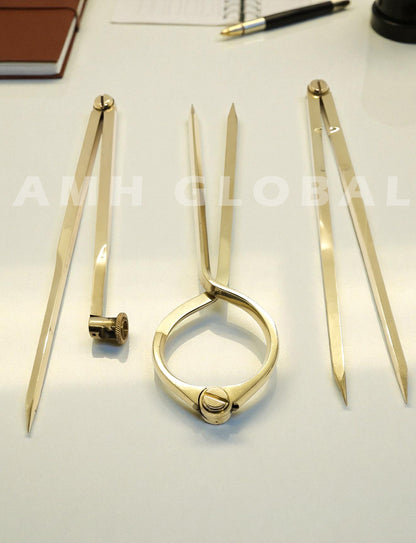 Brass Nautical Chart Divider - 8 Inch, Marine Navigation Tool - Solid Brass Tips